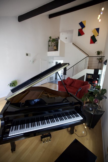 Grand Piano in a Serene Living Room