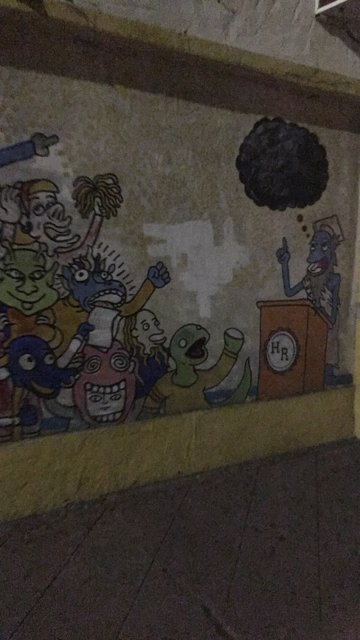 Cartoon Character Mural Adorns LA Wall