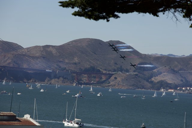 Sailboats and Aircrafts Unite at Fleet Week, San Francisco.