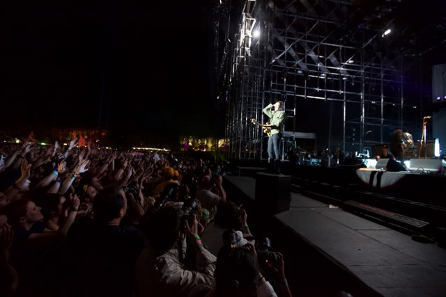 Win Butler rocks the Coachella stage with his guitar