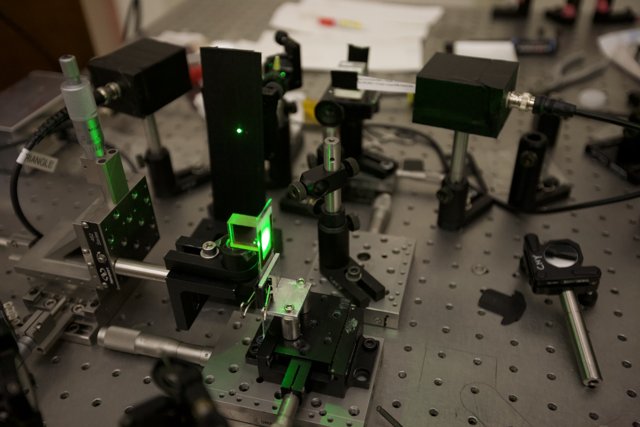 Measuring distance with a green laser