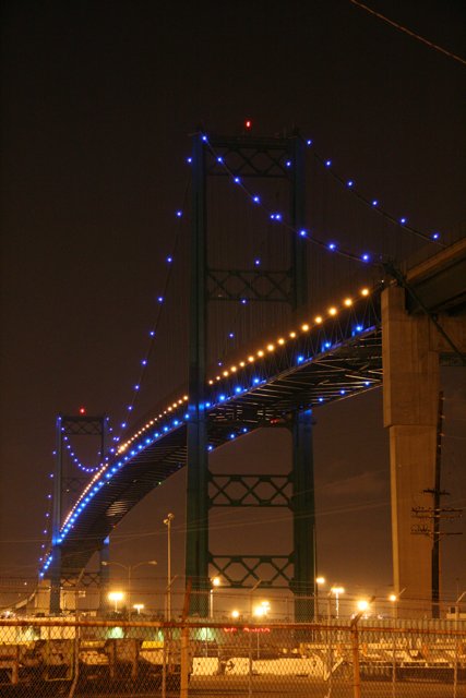 Illuminated Overpass in the City