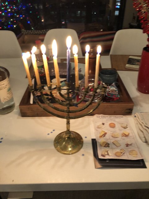 Hanukkah Menorah Illuminates Festival Spirit