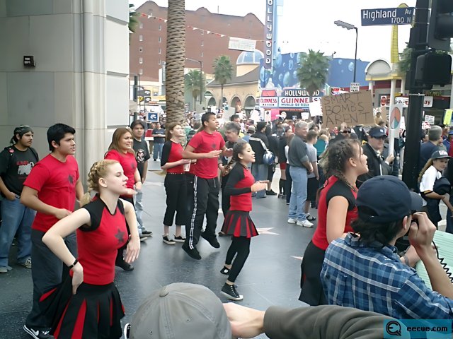 Red and Black Flash Mob Dancing
