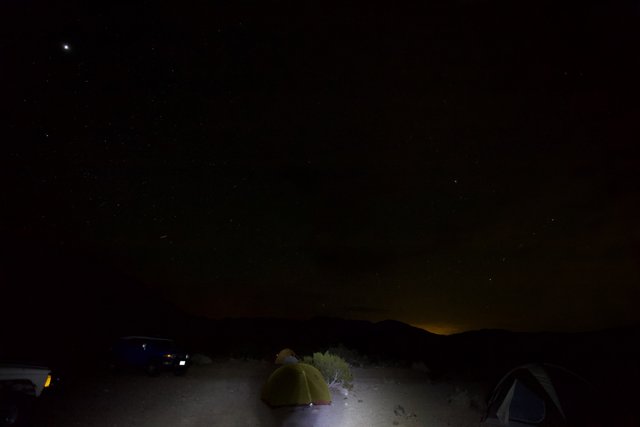 Desert Camping Under the Starry Night Sky
