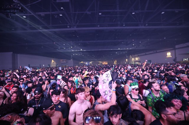 Massive Indoor EDM Festival Crowd at Wobbleland 2026
