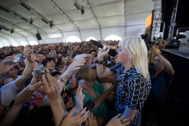 Blonde Bombshell in the Coachella Crowd