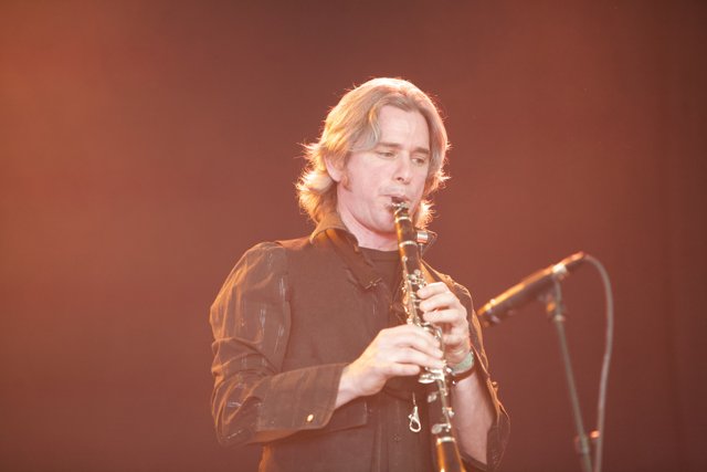 Man with Long Hair Playing Clarinet at Coachella