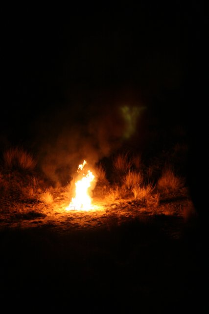 Fiery Night on the Hillside