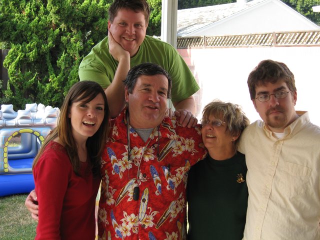 Family Christmas Gathering in Backyard Celebration