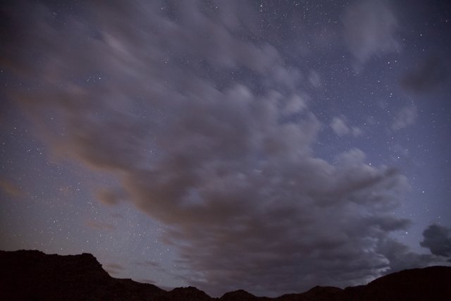 Starry Night Sky Over the Desert