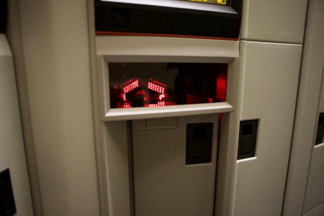 Locker Wall with Red Light