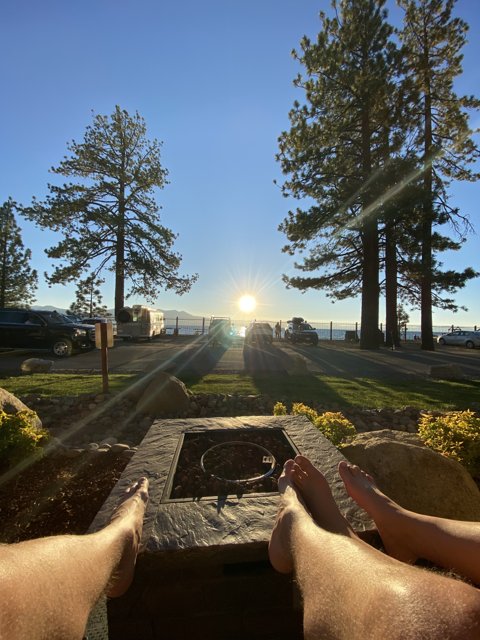 Sunset Toes on the Fire Pit