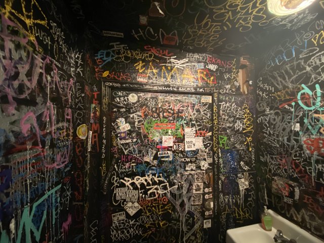 Tagged and Painted: A Bathroom Art Installation