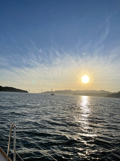 Sailboat at Sunset on San Francisco Bay