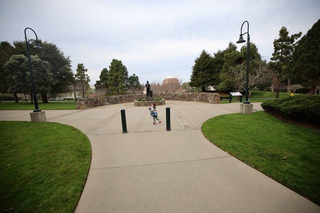 Child Exploring Skywalker Ranch Memorial Walkway