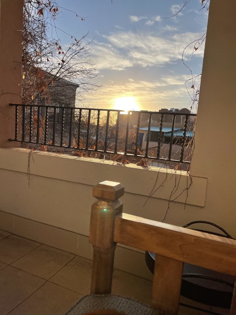 A Picturesque Sunset from a Santa Fe Balcony