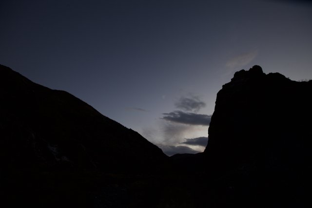 Silhouetted Mountains at Dusk