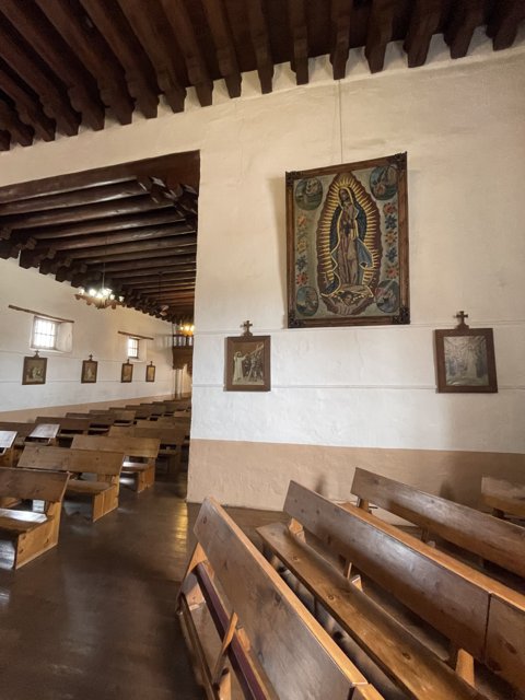The Beautiful Interior of the Mission Chapel in Santa Fe