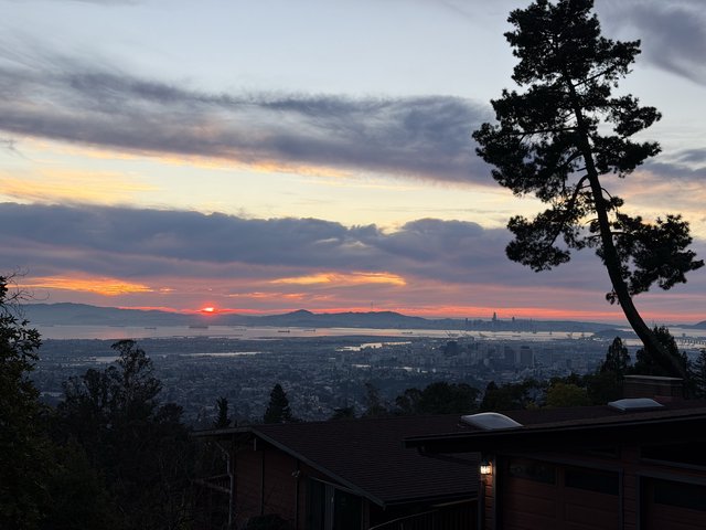 Sunset Over San Francisco Bay from Oakland Hills