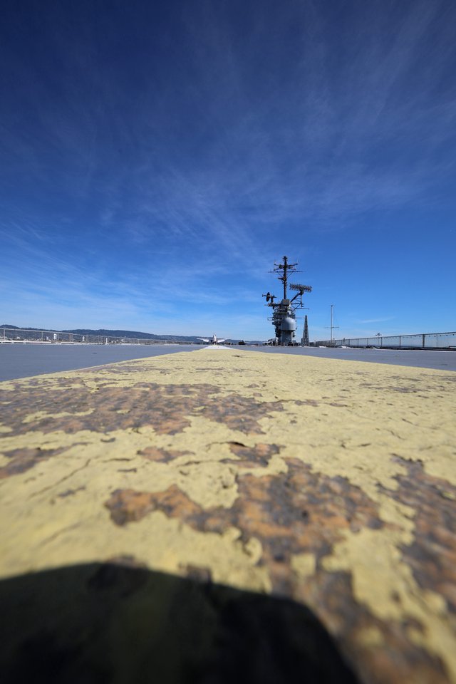 Weathered Flight Deck of USS Hornet Aircraft Carrier
