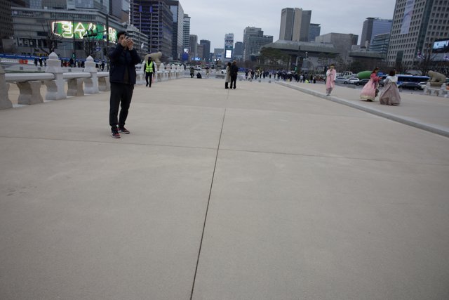 Urban Symphony: A Sidewalk Promenade in Korea, 2024