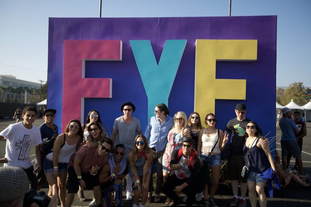Posed and Proud in Front of FYF Sign