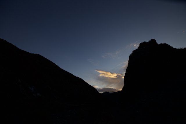 Dusk Silhouette over Mountain Range