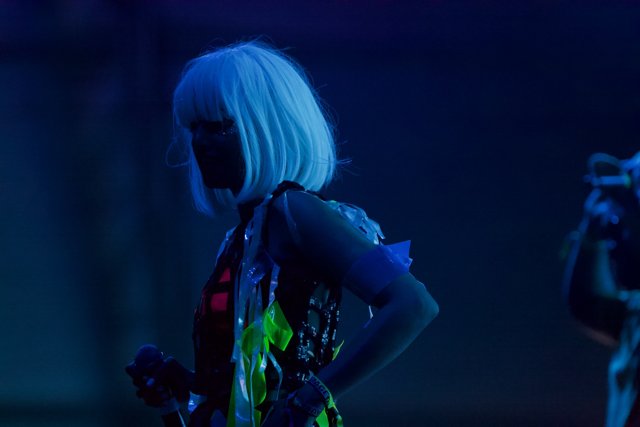 Blue-haired Entertainer Rocks Coachella Stage
