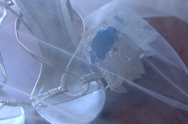 Wedding Shoes with Veil and Lace