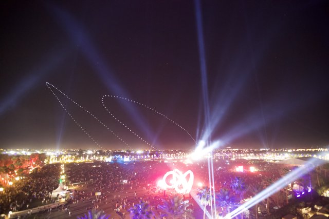 Lights and Lasers Light Up the Night Sky at Coachella