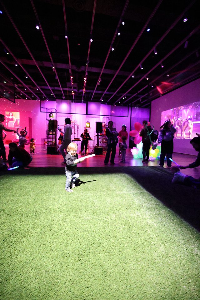Toddler Dancing at Baby Rave Event at Asian Art Museum