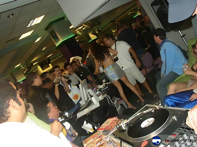Nightclub Crowd Dancing to DJ's Mix