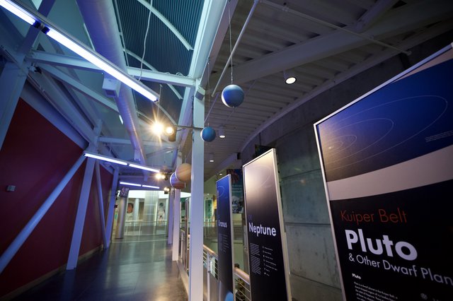 Modern Planetarium Exhibition Hall with Educational Displays
