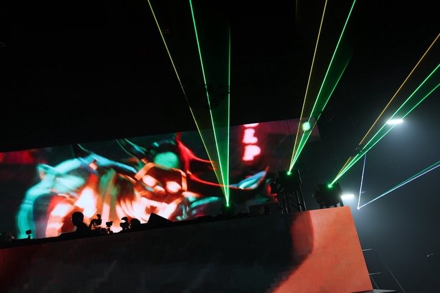 Green Laser Beams Slice Through Wobbleland Festival Night