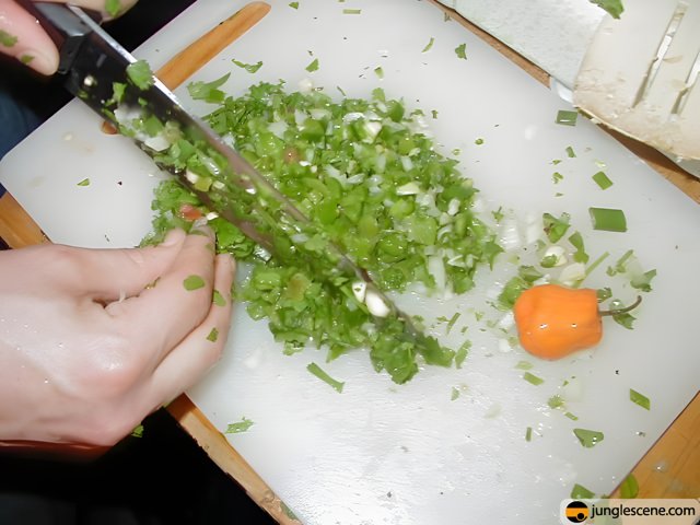 Chopping Green Onions for a Delicious Meal