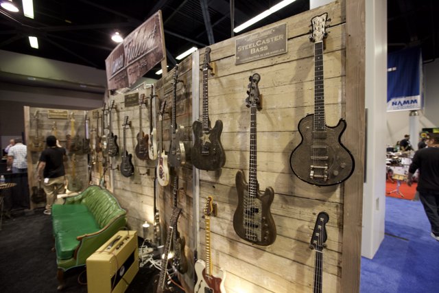 Display of Musical Mastery: A Wall of Guitars at the 2009 NAMM Trade Show