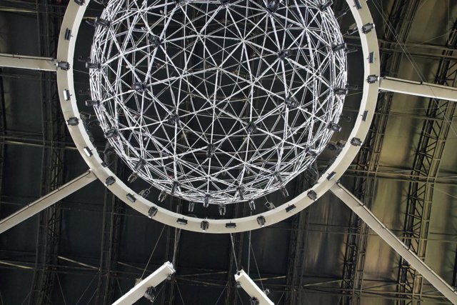 Architectural Elegance: Geometric Sphere at Coachella 2024