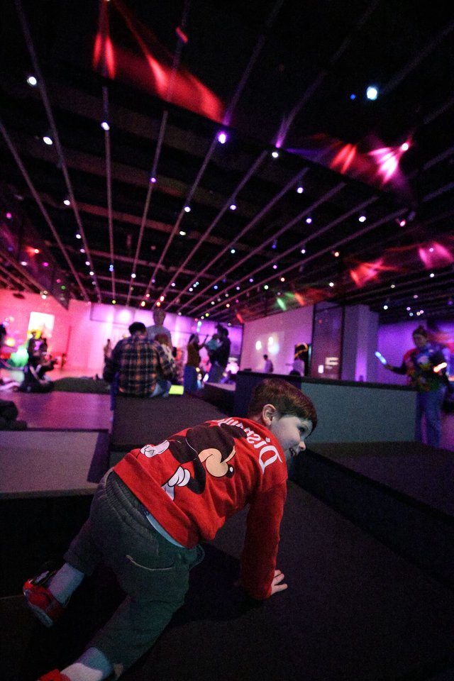 Child Playing at Baby Rave at Asian Art Museum