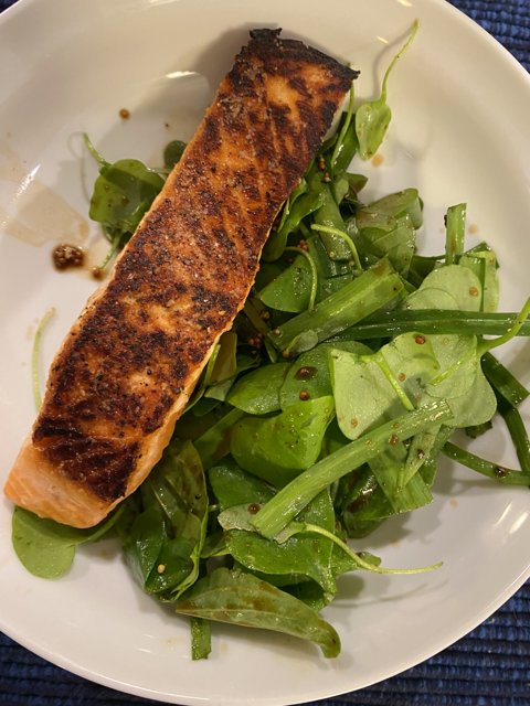 A Delicious Plate of Salmon and Arugula Salad