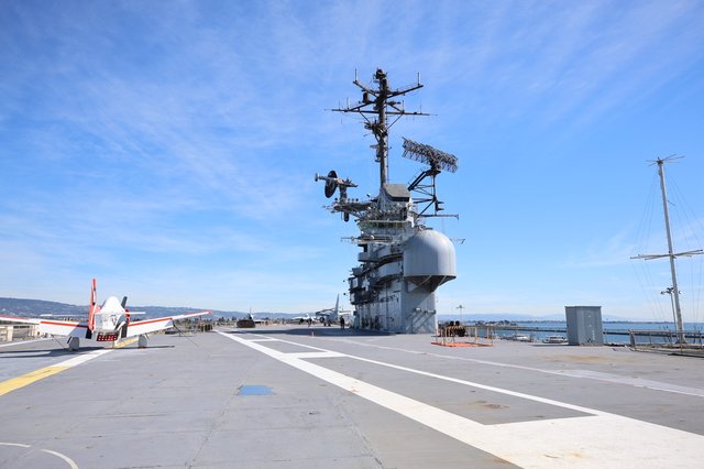 Flight Deck Command Tower on USS Hornet Aircraft Carrier