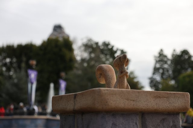 Squirrel Statue Basking in the Sun