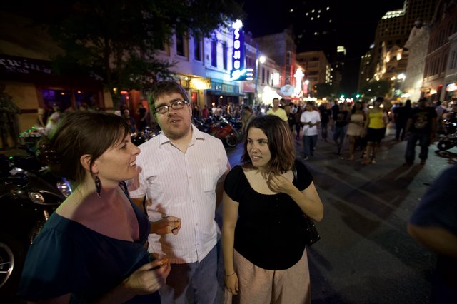 Friends Enjoying Austin's Famous Sixth Street Nightlife