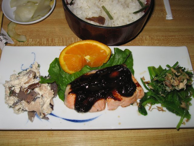A Delicious Plate of Rice with Citrus Fruit