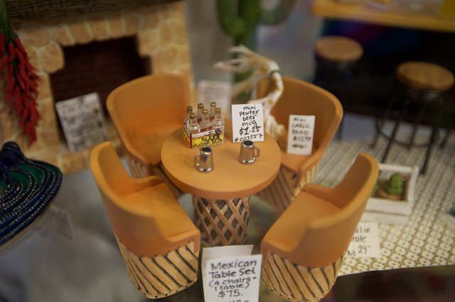 Miniature Mexican Patio Furniture Set with Tiny Beer Mugs