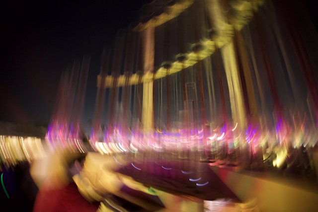 Blurred Night Lights of the Ferris Wheel