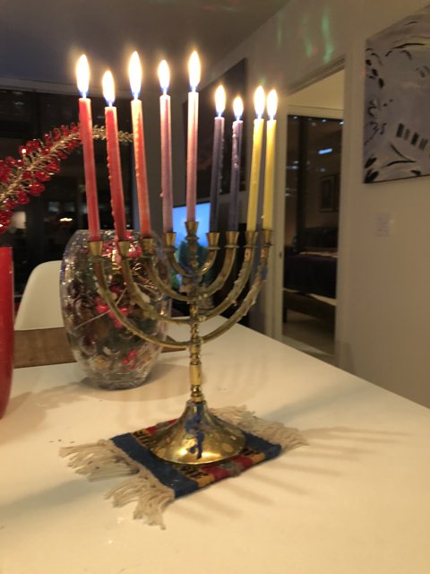 The Glowing Hanukkah Menorah