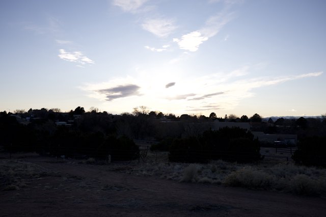 Twilight Sky Over Desert Suburban Landscape
