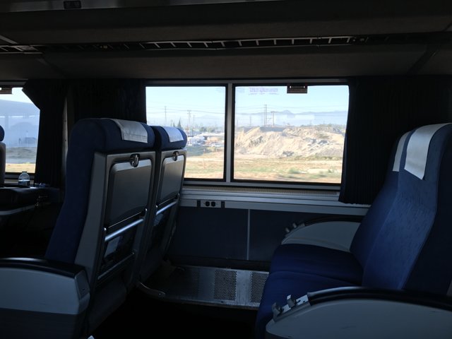 Blue Seats on a Train