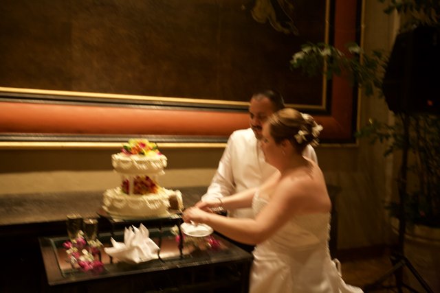 Cake Cutting Ceremony at Hawaii Wedding
